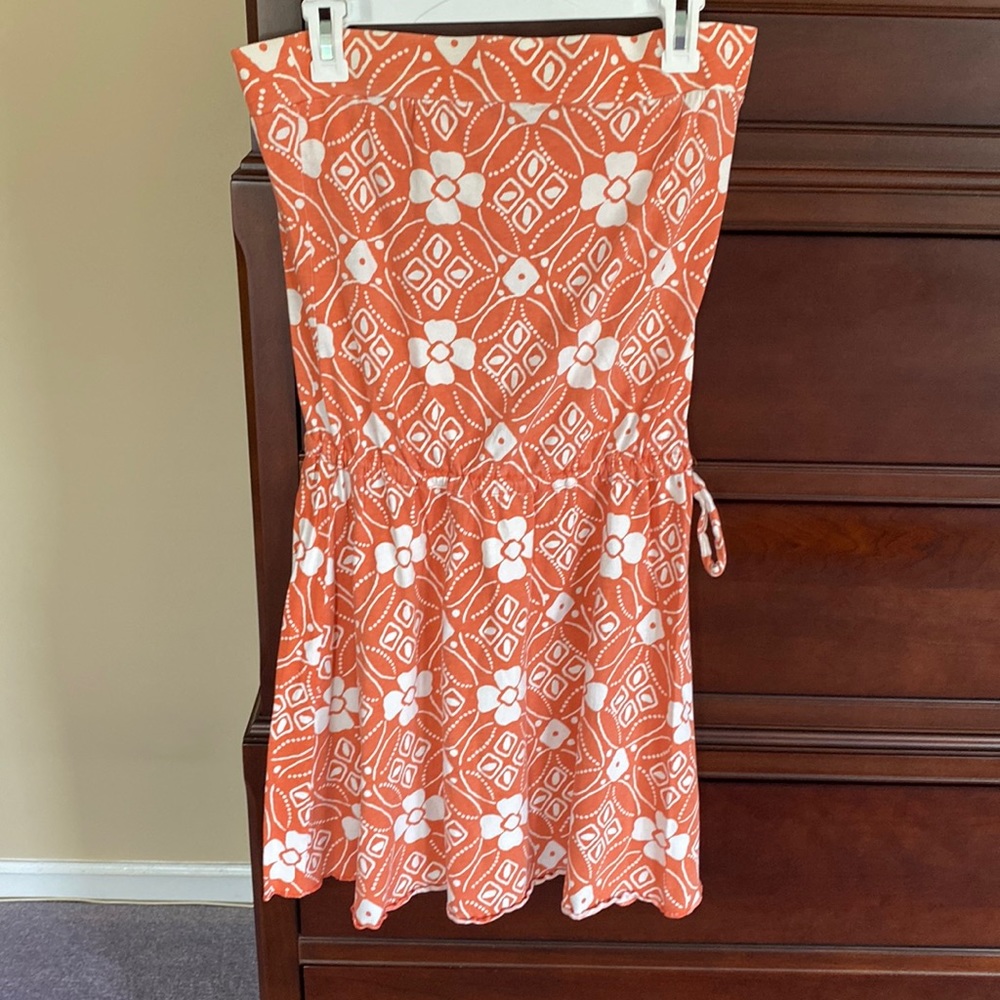 Roxy orange and white strapless dress